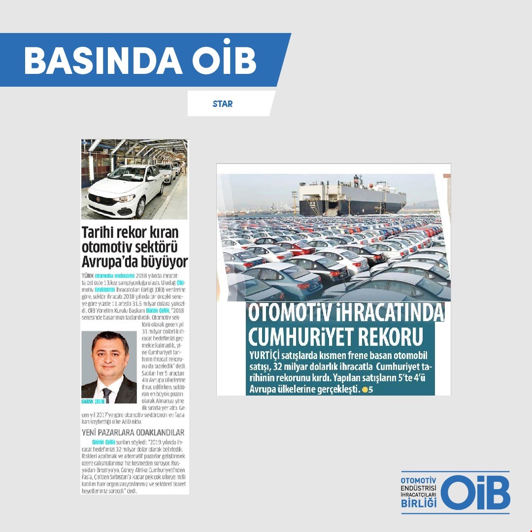 OTOMOTİV İHRACATINDA CUMHURİYET REKORU